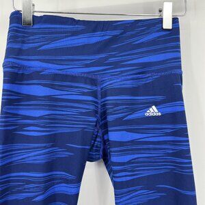 Adidas Womens Climalite Blue Patterned Capri Leggings S